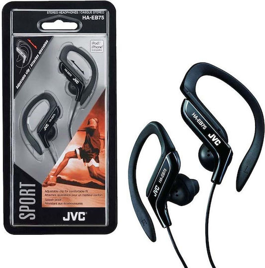 JVC Ακουστικά Ψείρες In Ear HA-EB75 Τύπου Ear Hook Μαύρα