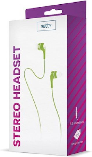 Setty Ακουστικά Ψείρες In Ear Stereo Headset Πράσινα