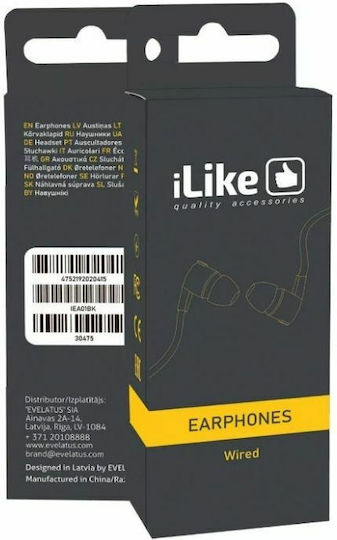 Evelatus Ακουστικά Ψείρες In Ear iLike IEA01 Μαύρα