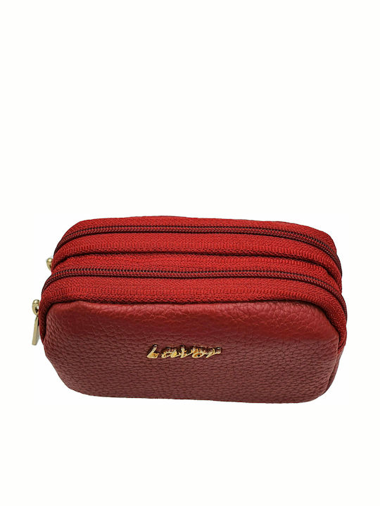 Small Leather Women's Wallet Classic with RFID Red