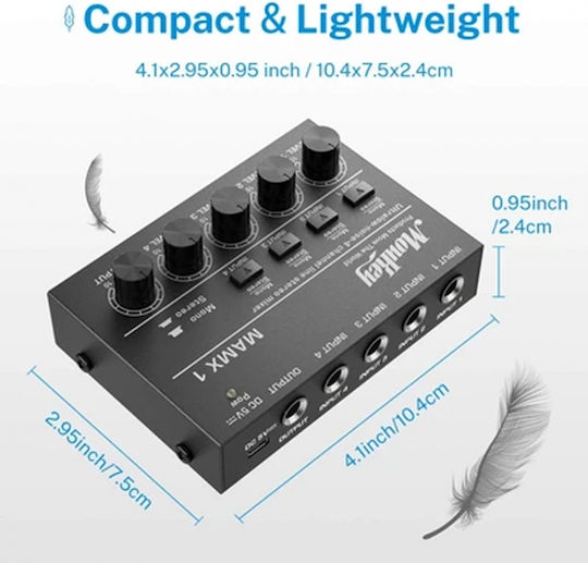 Moukey MAMX-1 Analog Mixer 4 Channels