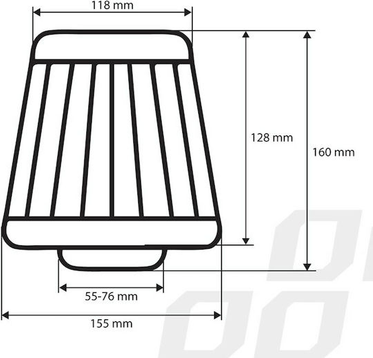 AMiO Luftfilter Trichter Φ 55-76mm 160x155x118