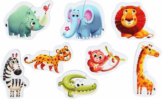 Puzzle pentru Copii Animale din Junglă pentru 2++ Ani 16buc Cubika