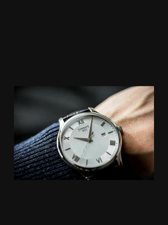 Tissot Tradition Herrenuhr 42mm Batterie mit Braun Lederarmband