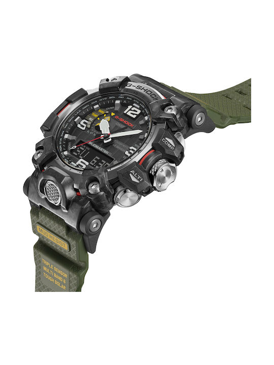 Casio G-Shock Mudmaster Men's Watch 55mm Solar with Green Rubber Strap