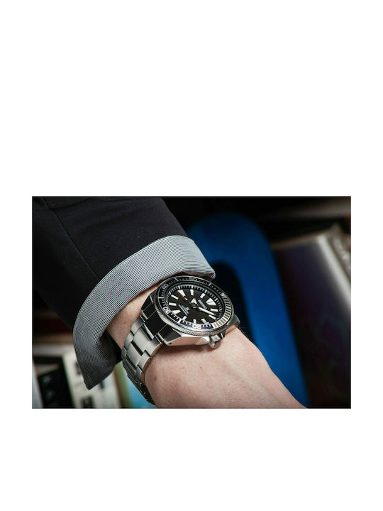 Seiko Prospex Ανδρικό Ρολόι 42.8mm Αυτόματο με Ασημί Μεταλλικό Μπρασελέ