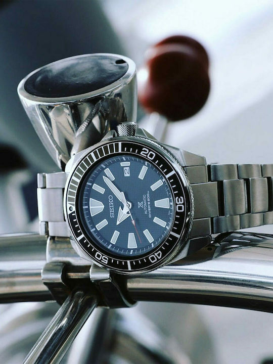 Seiko Prospex Ανδρικό Ρολόι 42.8mm Αυτόματο με Ασημί Μεταλλικό Μπρασελέ