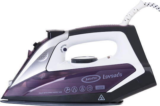 Juro-Pro Lavanda Fier de Călcat cu Abur 2400W cu Placă Ceramică și Furnizare Continuă de Abur 80gr/min