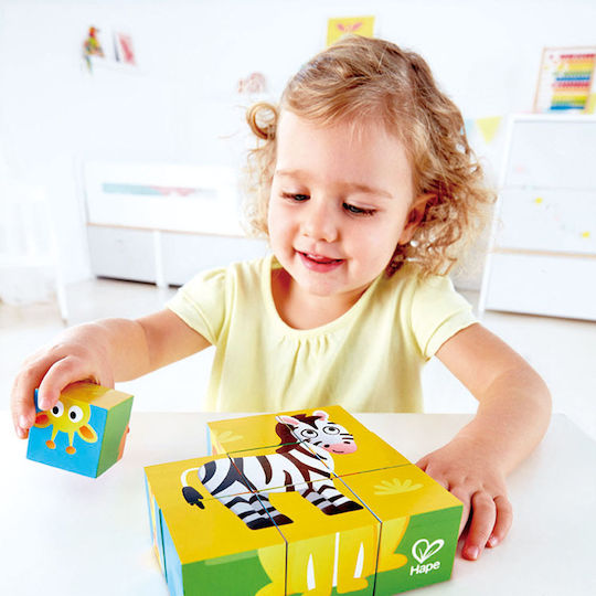 Lemnos Puzzle pentru Copii Jungle Animal Block 9buc Hape