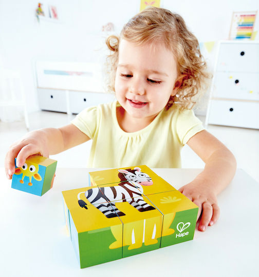 Lemnos Puzzle pentru Copii Jungle Animal Block 9buc Hape