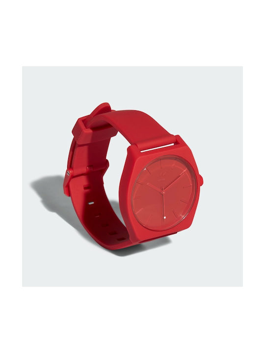 adidas Process SP1 Ανδρικό Ρολόι 38mm Μπαταρίας με Κόκκινο Καουτσούκ Λουράκι