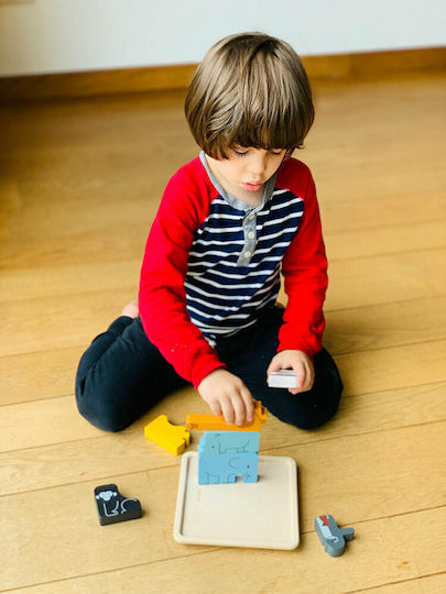 Ξύλινο Παιδικό Puzzle Σφηνώματα Ζωάκια για 2+ Ετών 7pcs Plan Toys