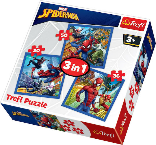 Kids Puzzle Spiderman 3 in 1 for 3++ Years 50pcs Trefl