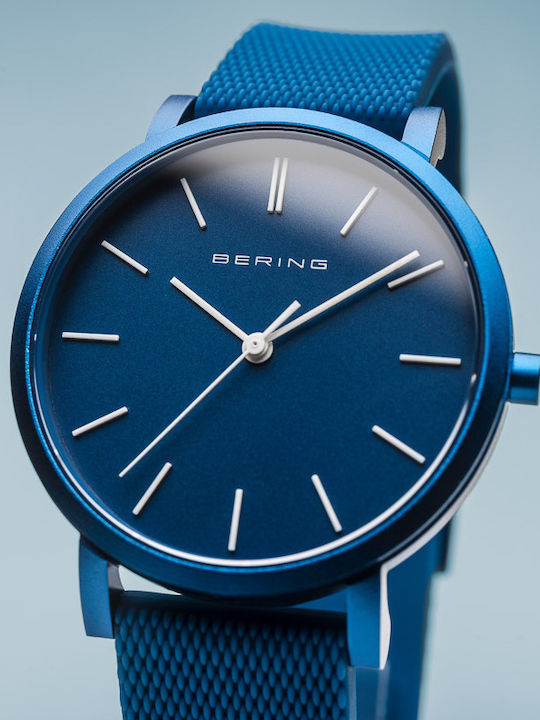 Bering Time True Aurora Men's Watch 40mm Battery with Blue Rubber Strap