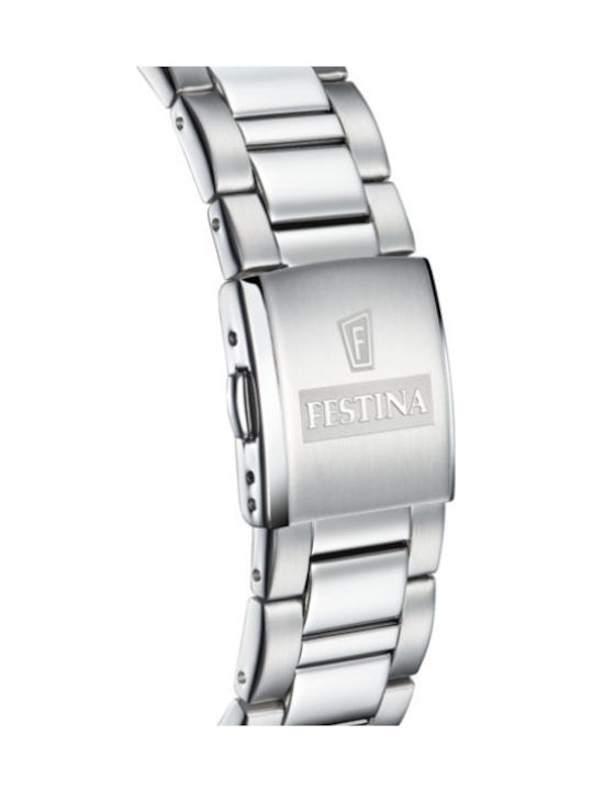 Festina Men's Watch 44mm Chronograph Battery with Silver Metal Bracelet