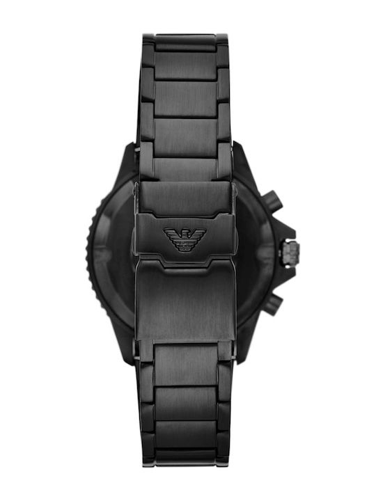 Emporio Armani Diver Men's Watch 43mm Chronograph Battery with Black Metal Bracelet