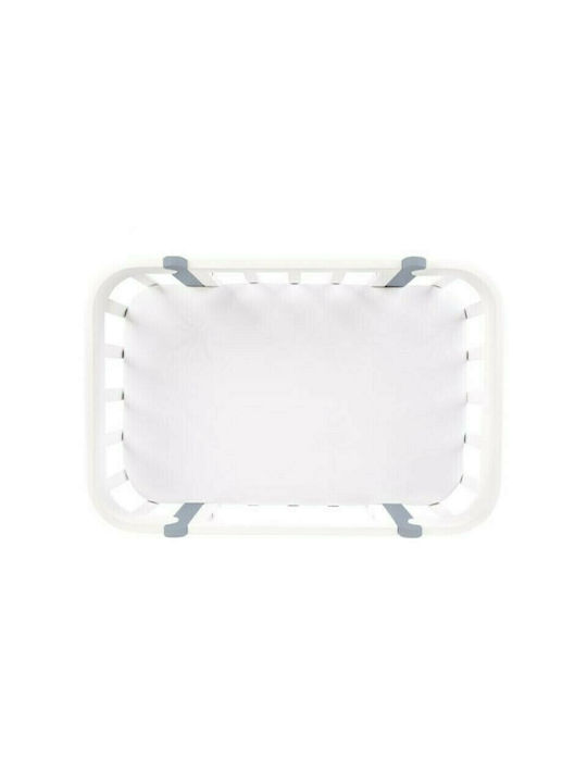 IngVart Κούνια Nika White Grey με Στρώμα & Ρόδες