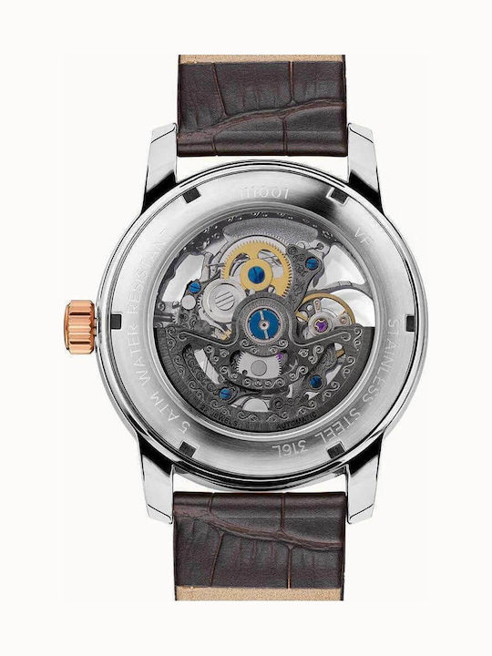 Ingersoll Baldwin Men's Watch 43mm Chronograph Automatic with Brown Leather Strap