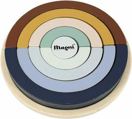 Holz Kinder Steckpuzzle Rainbow 9pcs Magni