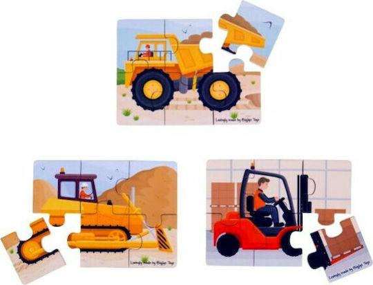 Lemnos Puzzle pentru Copii cu Îmbinări Big Moovers pentru 2+ ani+ Ani 18buc Big Jigs