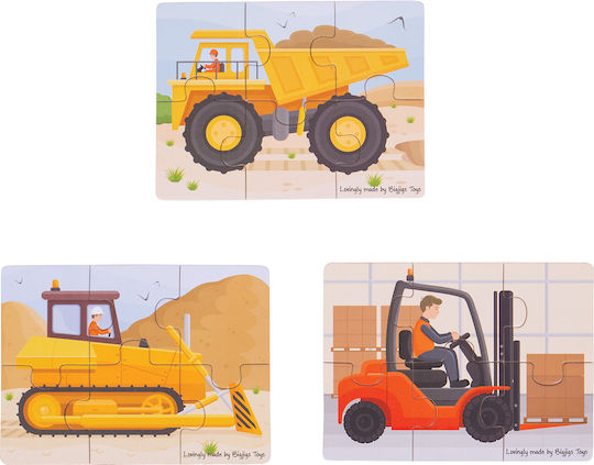 Lemnos Puzzle pentru Copii cu Îmbinări Big Moovers pentru 2+ ani+ Ani 18buc Big Jigs