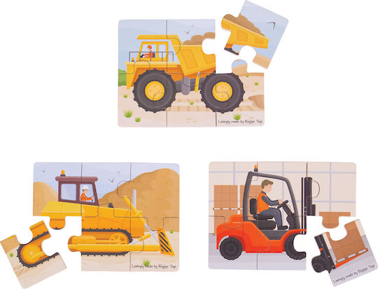 Lemnos Puzzle pentru Copii cu Îmbinări Big Moovers pentru 2+ ani+ Ani 18buc Big Jigs