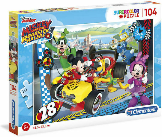 Παιδικό Puzzle Disney Junior Mickey and The Roadster Racers για 5+ Ετών 104pcs Clementoni