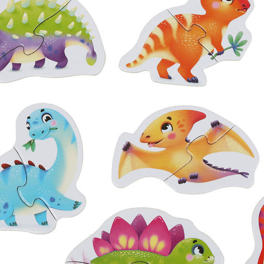 Kids Puzzle 8 in 1 Dinosaurs for 2+ years+ Years 2pcs Cubika