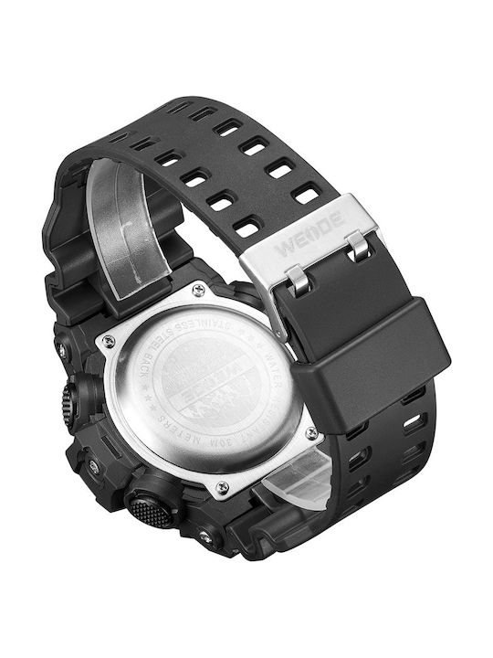 Weide Digital Men's Watch 53mm Battery with Black Rubber Strap