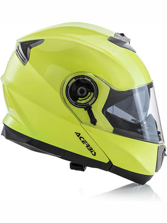 Acerbis Serel Fluo Yellow Motorcycle Helmet Flip-Up ECE 22.05 1550gr with Sunvisor