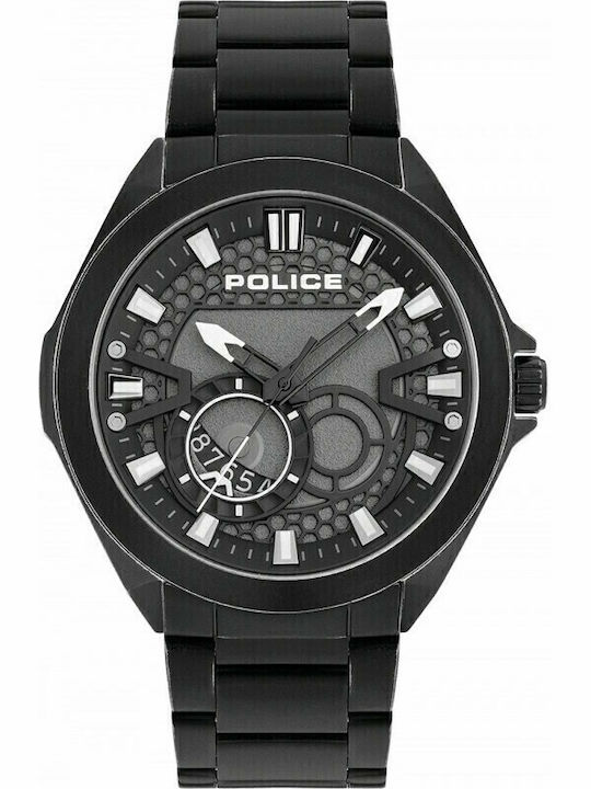 Police Men's Watch 47mm Chronograph Battery with Black Stainless Steel Strap