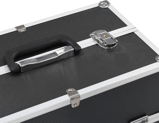 vidaXL Metallic Cosmetic Case Black H35xW37xD24cm