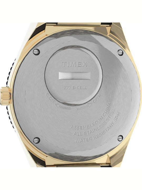 Timex Reissue Ανδρικό Ρολόι 38mm Μπαταρίας με Χρυσό Μεταλλικό Μπρασελέ