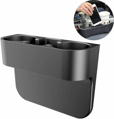 Οργανωτής Αντικειμένων Multiple use Car 2 Cups Holder for Console για το πλάι του καθίσματος Μαύρο