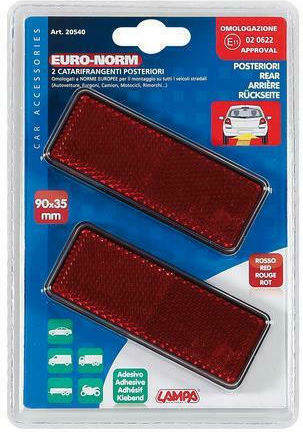 Lampa Truck Reflector Reflective Euro-Norm Red 90x35mm 2 pieces L2054.0