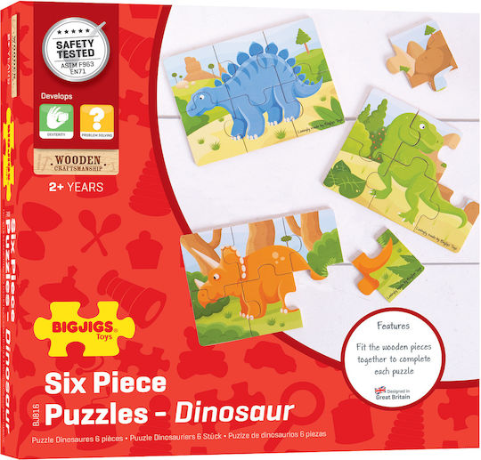 Lemnos Puzzle pentru Copii Dinosaurs pentru 3+ ani+ Ani 18buc Big Jigs