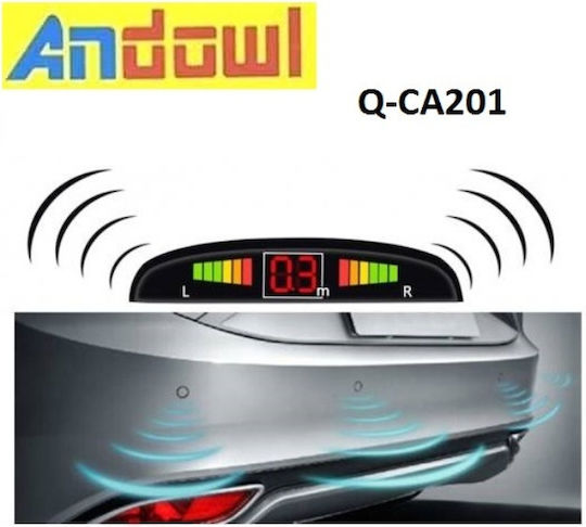 Andowl Car Parking System with Screen and 4 Sensors in Black Color