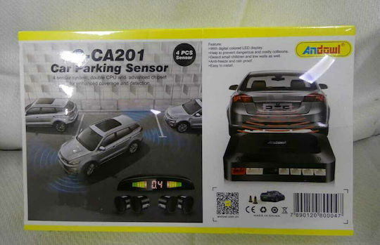 Andowl Car Parking System with Screen and 4 Sensors in Black Color