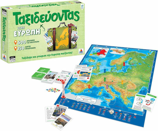 Board Game Ταξιδεύοντας Στην Ευρώπη Δεύτερη Έκδοση for 2-6 Players 10+ Years Old Desyllas