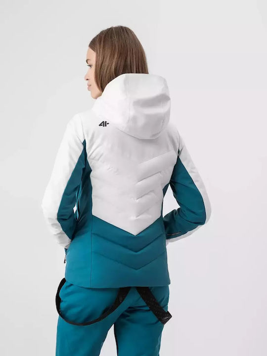 4F H4Z21KUDN00610S Γυναικείο Μπουφάν για Σκι & Snowboard Λευκό