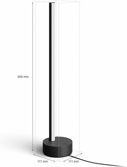 Philips Gradient Signe LED Подова Лампа В55.3xД11.1см. с RGB Светлина 1040лм Черен