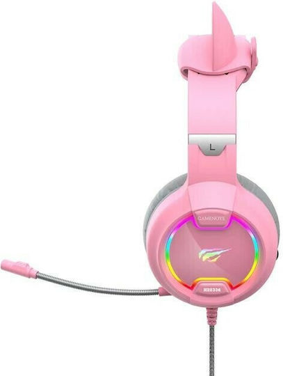 Havit H2233D On Ear Gaming Headset με σύνδεση USB / 3.5mm Ροζ