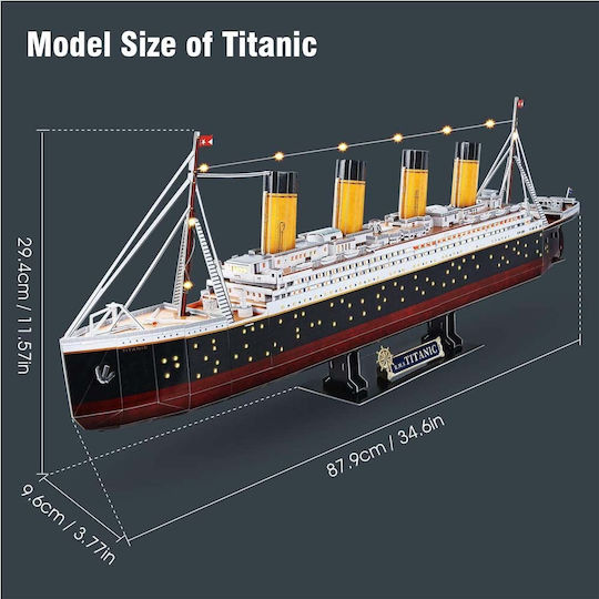 Titanic with Led Puzzle 3D 266pcs