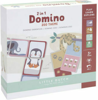 Little Dutch Domino Puzzle Zoo Εκπαιδευτικό Παιχνίδι Γνώσεων από Ξύλο για 3+ Ετών