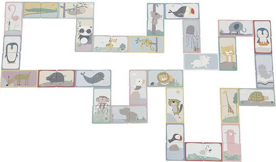 Little Dutch Domino Puzzle Zoo Εκπαιδευτικό Παιχνίδι Γνώσεων από Ξύλο για 3+ Ετών