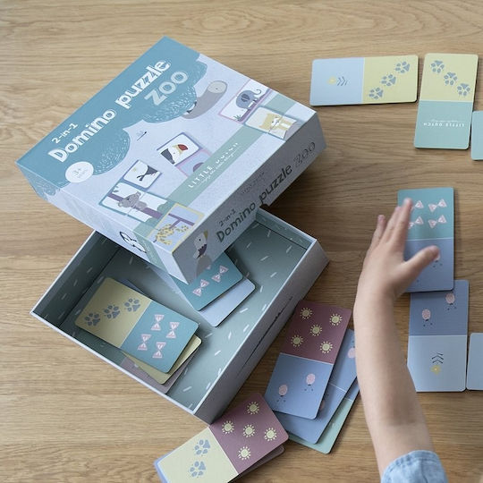 Little Dutch Domino Puzzle Zoo Εκπαιδευτικό Παιχνίδι Γνώσεων από Ξύλο για 3+ Ετών