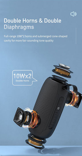 Awei Y370 Bluetooth Speaker 20W with Battery Life up to 8 hours Black