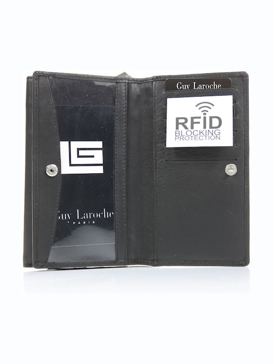 Μεγάλο Δερμάτινο Γυναικείο Πορτοφόλι με RFID Μαύρο