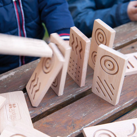 Andreu Toys Domino Sensory Educational Game Knowledge made of Wood for 2+ years Years Old
