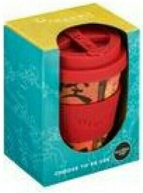 Ecoffee Cup Van Gogh Glowering Κούπα Μπαμπού με Καπάκι Κόκκινη 350ml